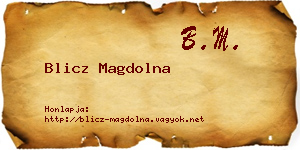 Blicz Magdolna névjegykártya